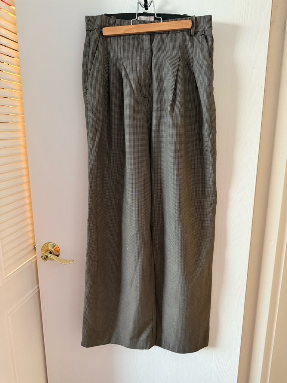 Wide-Leg Dress Pants in black and white stripes
